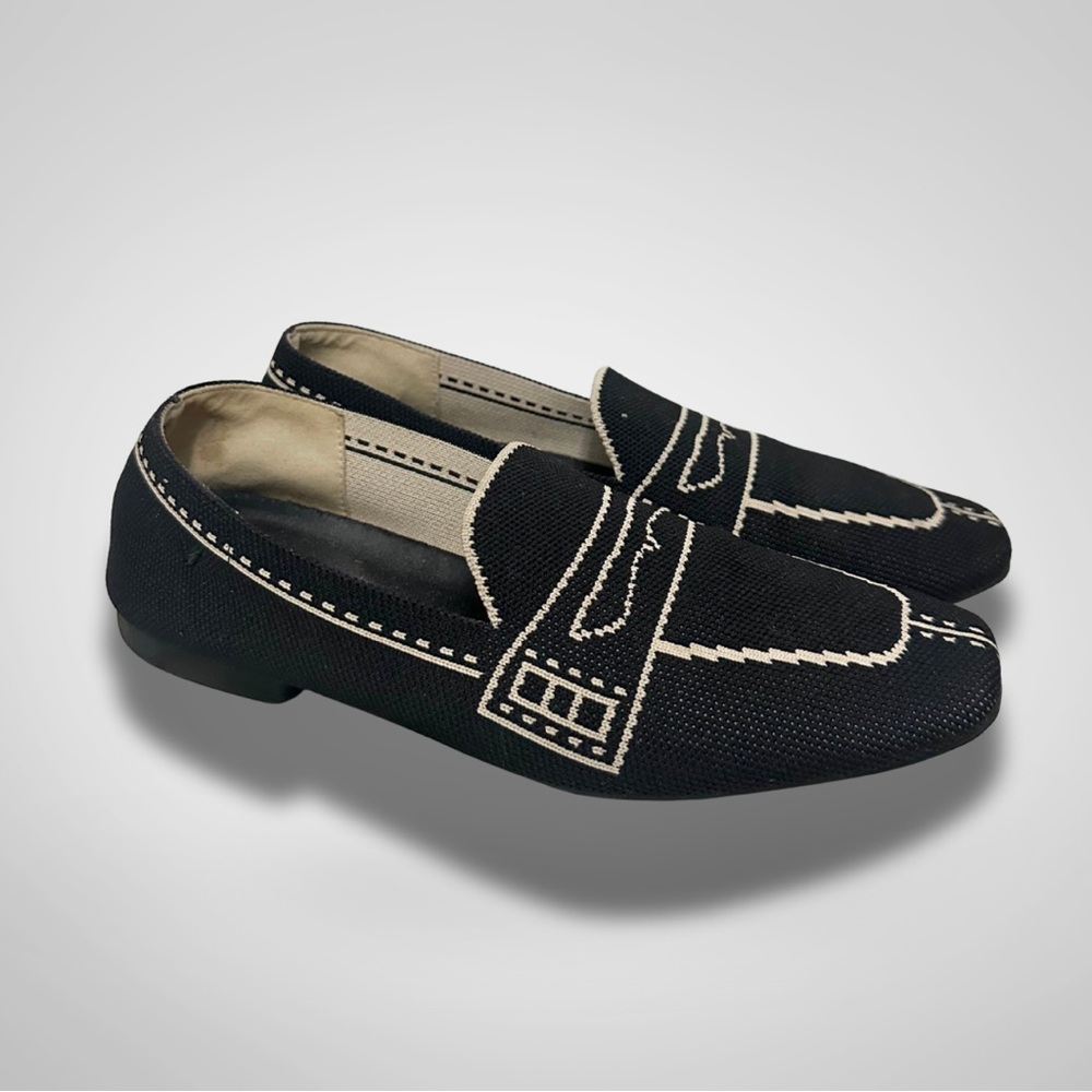 Vivaia Square-Toe Patterned Loafers-Deep Ebony